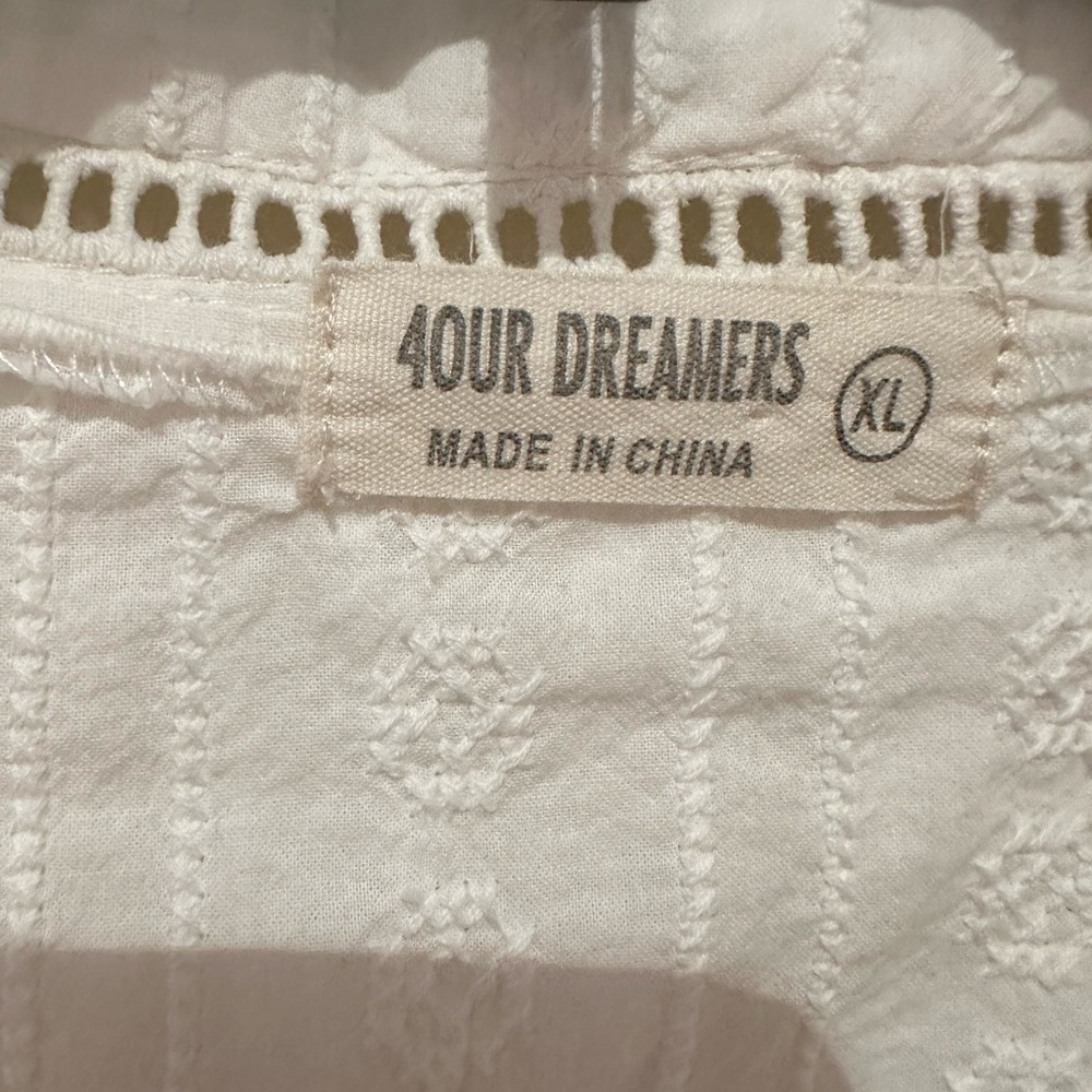 4OUR DREAMERS White Cotton Shirt US XL🌸 - Picture 3 of 10